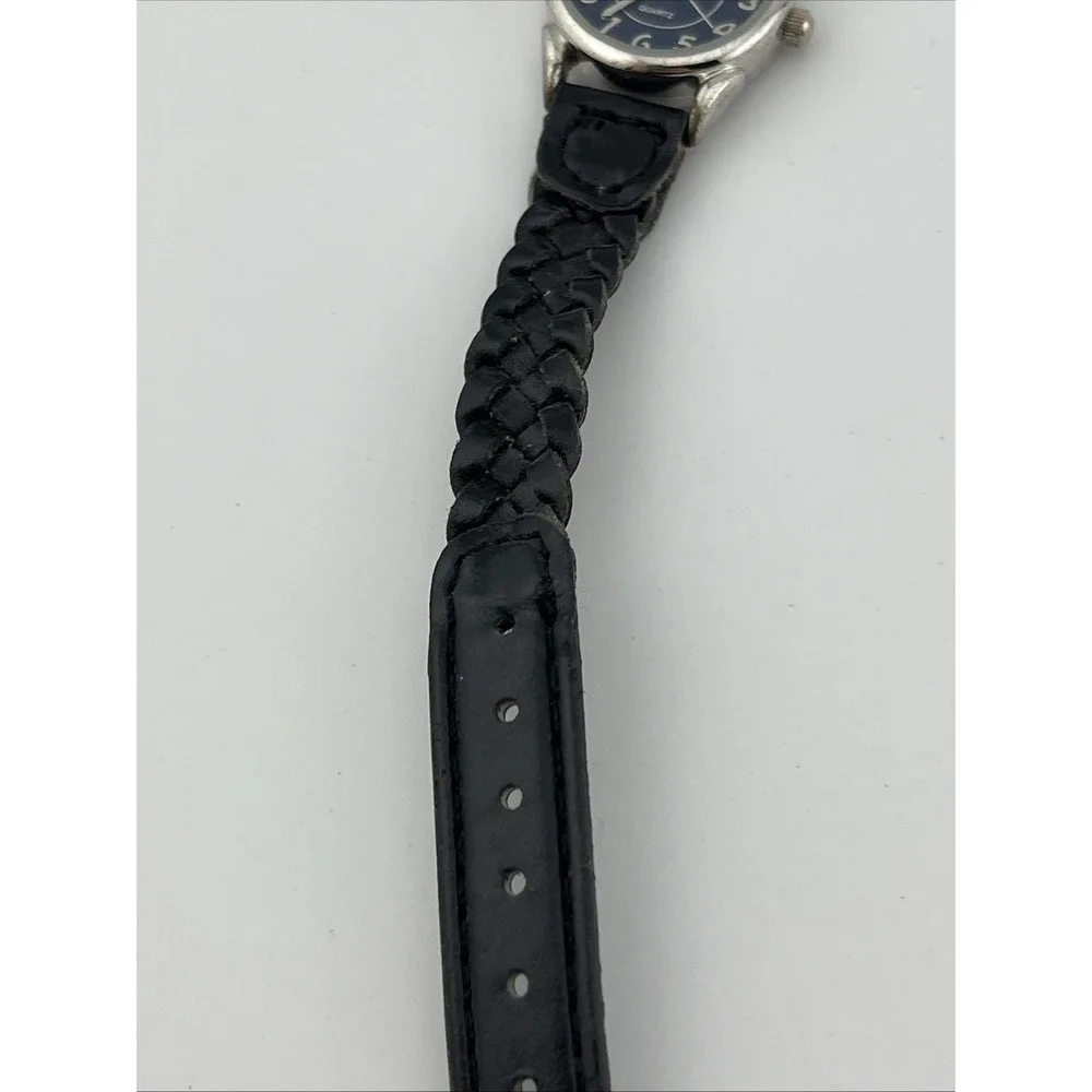 White Stag Watch Women 23mm Case Black Braided Band Blue Dial- New Battery‎